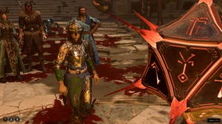 Lae'zel faces the artifact in the Inquisitor's Chamber of the Githyanki Creche in Baldur's Gate 3