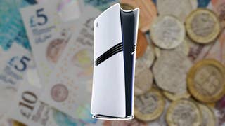 PS5 Pro with blurred money background.